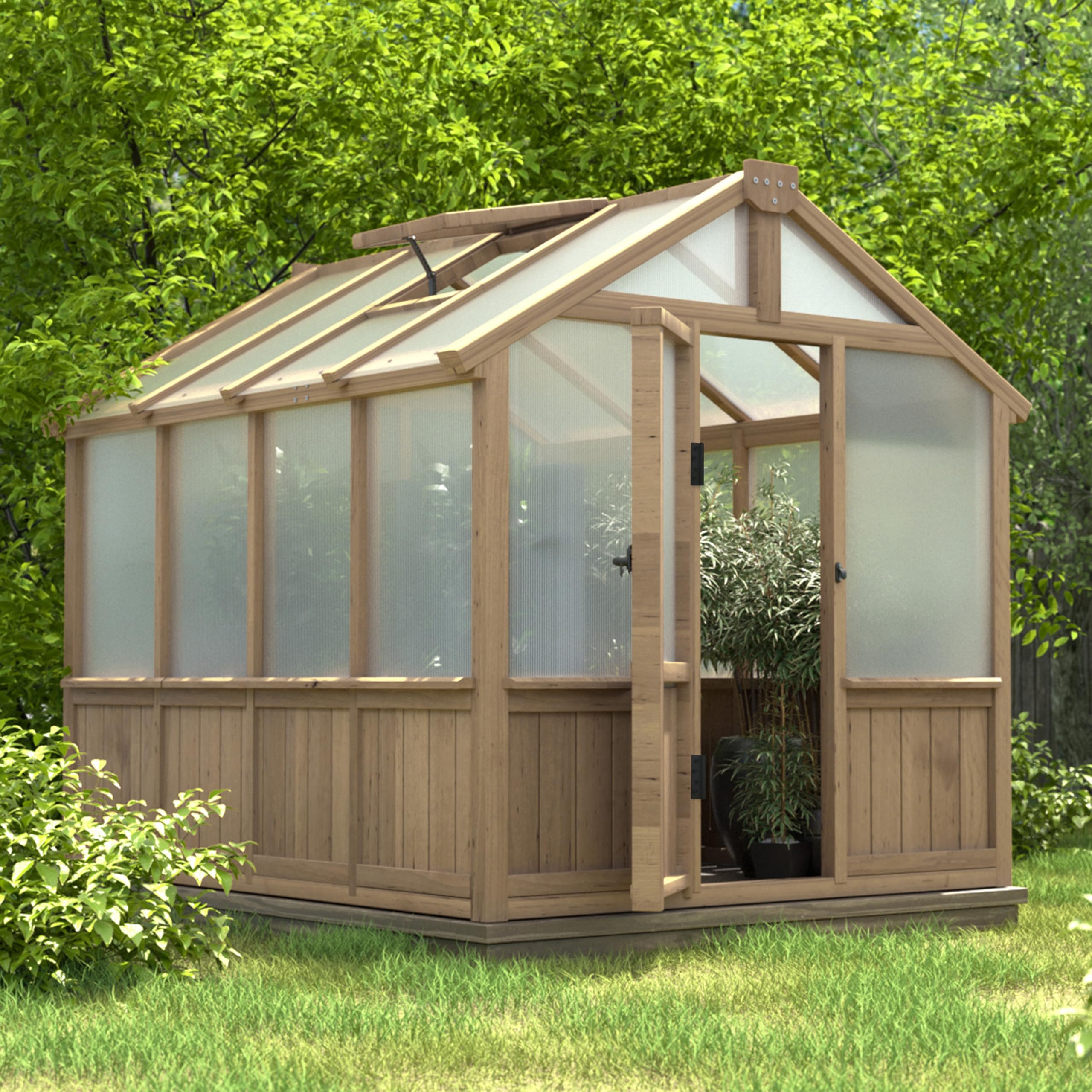 Amazon.com : VEIKOU 6' x 8' Wooden Greenhouse for Outdoors with
